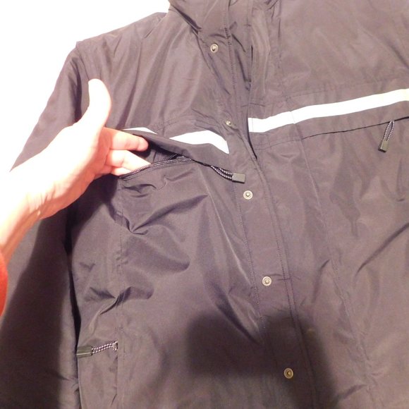 OLD NAVY Rain Parka Insulated Super Warm yet Lightweight Reflective Stripe Sz L - Picture 3 of 10
